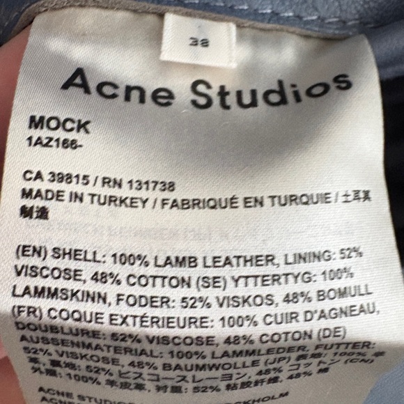 Acne Studios Powder Blue Leather Jacket - Picture 5 of 5
